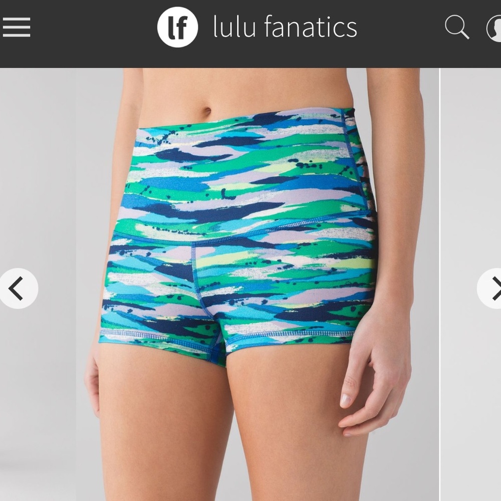 Lululemon Boogie 2” Short Roll Down Full-On Luon Sz 10 Seven Wonders Multi 1007